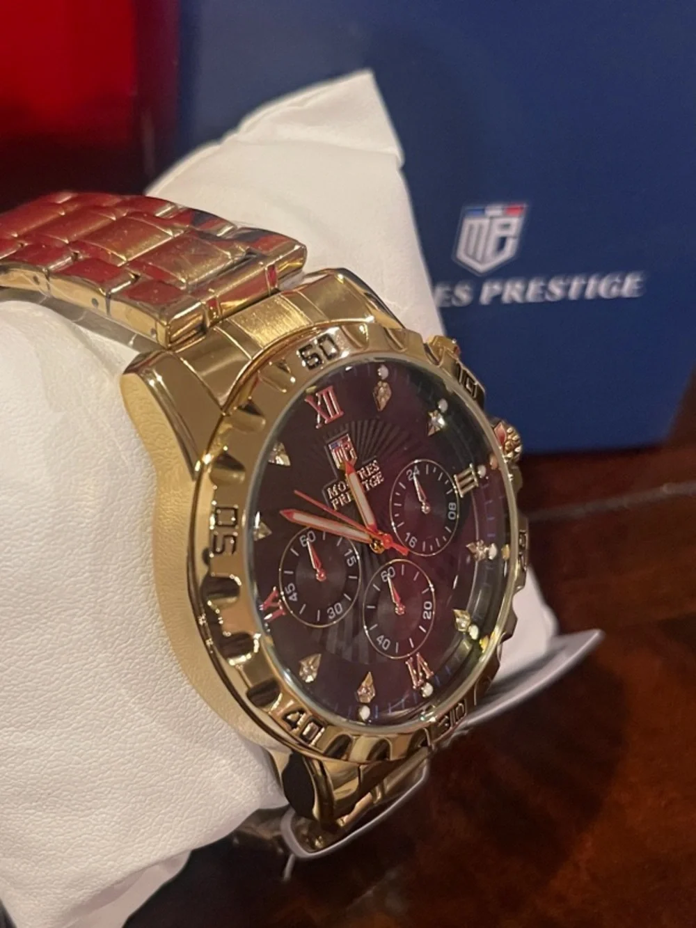 Invicta Gold Tone Men's Chronograph Watch with Black Dial - MPW-0330